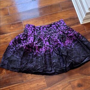 Kensie Purple and Black Floral Skater Skirt